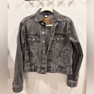 H&M washed black/dark gray denim jacket